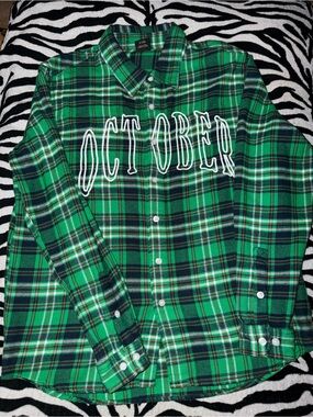 OvO October green plaid shirt